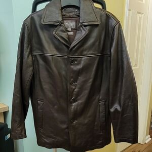 Vintage Wilson Men's Dark Rich Brown Leather Heavy Jacket Thinsulate Liner Sz. M